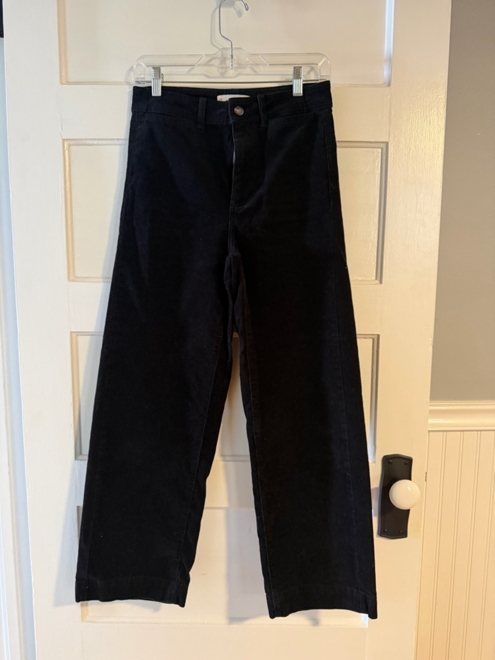 Everlane Black High Rise Wide-Leg Corduroy Pants